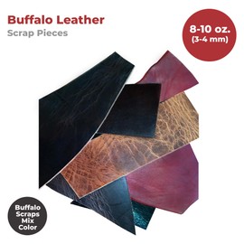 ELW Buffalo Mix Color Leather Scraps | 8-10 oz (3-4 mm) Heavy Duty | Size: 5 LB Weight | Genuine Leather Full Grain Remnants for Crafting, Ideal for DIY Leatherworking Projects | Color: Mix Color
