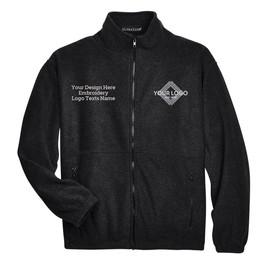 INK STITCH Men 8485 Custom Embroidery Add Logo Texts Iceburg Warm Full zip Fleece Jackets - Black (6XL)