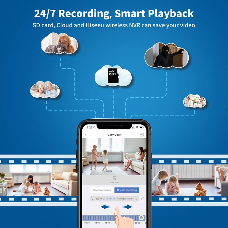 Hiseeu 5MP Wireless Security Camera Outdoor, Home Security CCTV WiFi