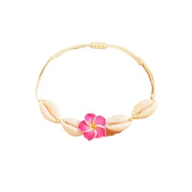 Caiyao Boho Turtle Starfish Shell Evil Eye Beach Ankle Bracelets Necklace Adjustable Summer Ocean Bracelets Jewelry for Women-Plumeria