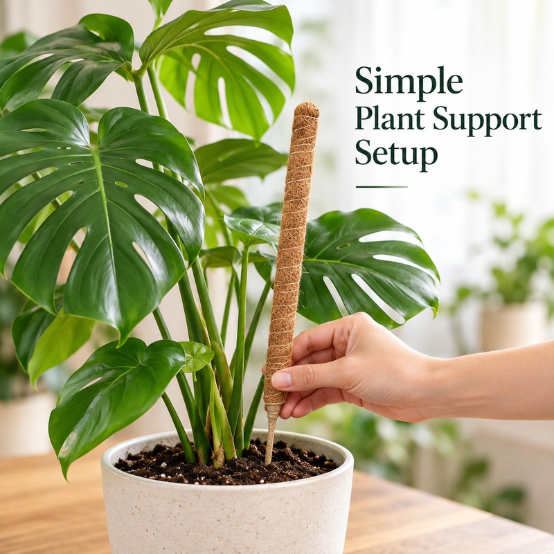 Moss Pole for Climbing Indoor Plants – Plant Fiber Support