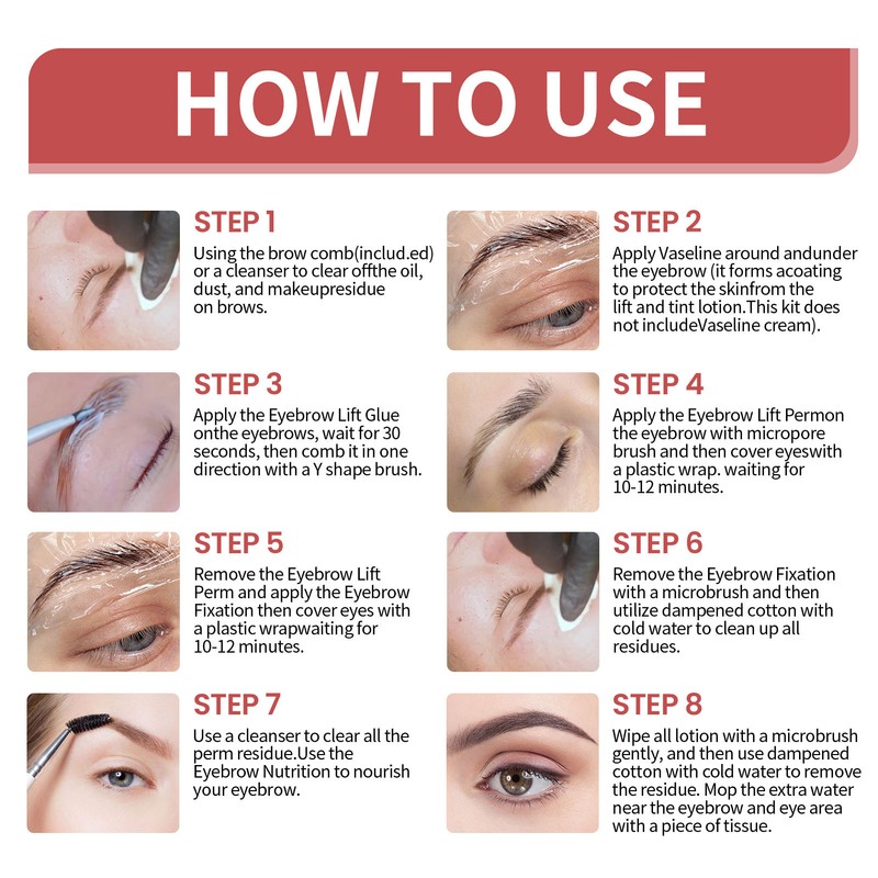 Eyebrows Perming Kit Long Lasting Brushes Cotton Swab Eyebrow Lift