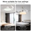 AHAWILL 48'' Retractable Ceiling Fan,Full Spectrum Low Profile Ceiling Fan