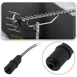 Create idea 4pcs 75-300 Ohm VHF/UHF/FM F-Head Antenna Transformer 17cm Length Metal Connector Suitable for Outdoor Use Black