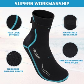 Rtdep Neoprene Socks, Swimming Socks for Women Men, Anti-Slip Wetsuit Socks, 3mm Beach Wetsuit Boots For Diving Snorkeling Sailing