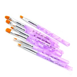 Ipetboom Professional Nail Art Brush Set 7pc Gel Nail Brush Art Tips Straight Tube Easy to Clean