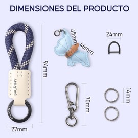 Llavero de Cuerda Trenzada, Llavero de Cuero PU Artesanal con Figura de Perrito – Cordón Antiextravío para Llaves de Coche, Cuerda Trenzada Portallaves, Rotación de 360