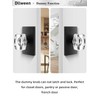 Dllween Glass Crystal Dummy Door Knob Interior, Matte Black Modern