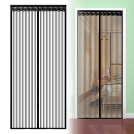 Fliegengitter Balkontür Magnet - Fliegengitter Tür Magnetvorhang 80x200cm für Balkontüren, Luftdurchlässiger Insektenschutz mit Klettband, Reißfestes LV-Gewebe & Kleine Magneten