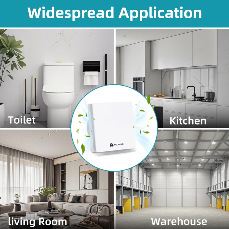 Aigostar Bathroom Fan 100 mm with Quiet Extractor Fan, 90