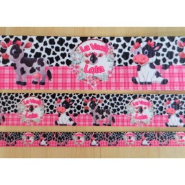 Unbranded 3/8, 5/8, 7/8 & 1.5 Inch (1 YD) Lola th Cow Ribbon La Vaca Lola Hair Bow Ribbon - 3/8"