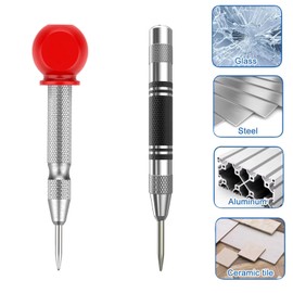 Automatic Center Punch for Wood and Metal Hole Marking – Manual Spring-Loaded Marking Tool with 5 Configuration Options for DIY Projects