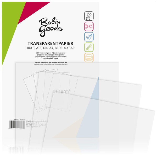 Robin Goods® 100 Sheets Premium Tracing Paper DIN A4, 110