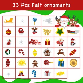 3Ft Felt Christmas Tree For Kids And Toddler, Diy Felt Christmas Tree Set, Felt Xmas Christmas Tree Decorations Kits With 32pcs Detachable Ornaments, Home Door Window Christmas Decor, Style B