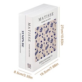 Book Cable Management Box, Book Shaped Decorative Cover Storage with Cables, Book Storage Box for Entertainment Center Kitchen Router Station Garage Floor