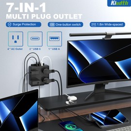 Surge Protector Outlet Extender with USB Ports - Kiudth Outlet Splitter for Charging Phone, Easy-to-Install Wall Multi-Device Charging Power Strips Designed for Travel Home Office Dorm