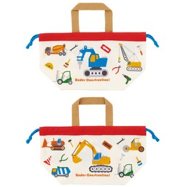 Skater KB7-A Children's Lunch Bag, Drawstring Bag, Working Car, Made in Japan