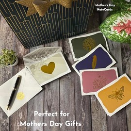SETTINI Tarjetas de notas en blanco, paquete de 18 tarjetas de felicitación surtidas para todas las ocasiones, 9 diseños de lámina dorada con calcoman