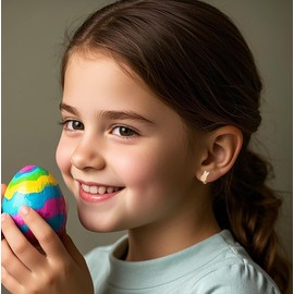 Reffeer Solid 925 Sterling Silver Easter Rabbit Earrings Hoops for Women Teens Cute Bunny Huggie Earrings (B-18K Gold)