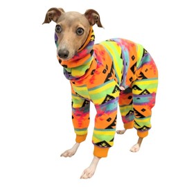 D DOGGY STAR Italian Greyhound Sweater Turtleneck Outfit Nordic Fleece Onesie Clothes Whippet for Dog Coat (XL,Orange Nordic)