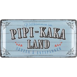 LANOLU Retro Tin Sign PIPI KAKA Country Sign, Toilet Sign Funny Toilet Signs Vintage Decorative Guest Toilet Sign, Bathroom Pictures, Bathroom Door Signs, Metal Toilet Signs, 16 x 32 cm