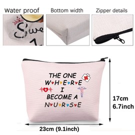 Nurse Gifts Makeup Bag Nursing Student Gifts Nurse Cosmetic Bag The One Where I Become a Nurse to be Gift New Nurse Gift for Friend (Nurse Bag)