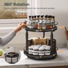 HOOBRO Lazy Susan Organizer Spice Rack, 2-Tier Height Adjustable Rotating