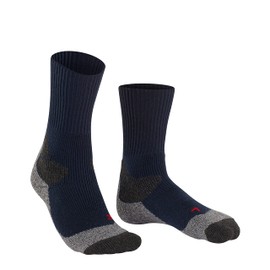 FALKE Men's TK4 Expedition Hiking Socks, Crew Length, Thick Padding, Athletic Sock, Breathable Quick Dry, Merino Wool, Blue (Marine 6120), 9-10, 1 Pair