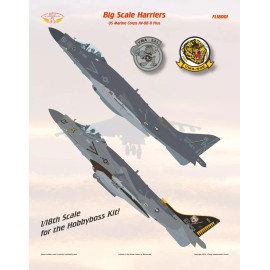 Flying Leathernecks Decals 1/18 Flying Leathernecks FL18001 Big Scale Harriers for Hobbyboss AV-8B II Plus