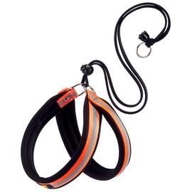 Ferplast Harness for Small Dogs AGILA Reflex 2 Dog Harness with Soft Padding, Quick and Easy Drawstring Closure System, Chest Circumference 32-50 cm, Orange