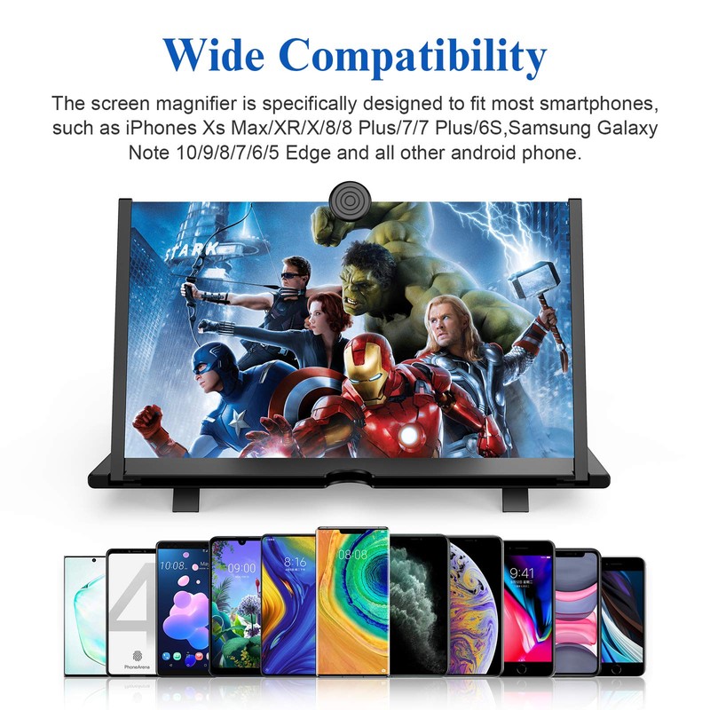 16" Screen Magnifier for Cell Phone,3D HD Magnifying Projector Screen
