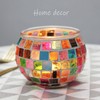 2PCS Mosaic Glass Tea Light Holder Romantic Deocrative Scented Candle