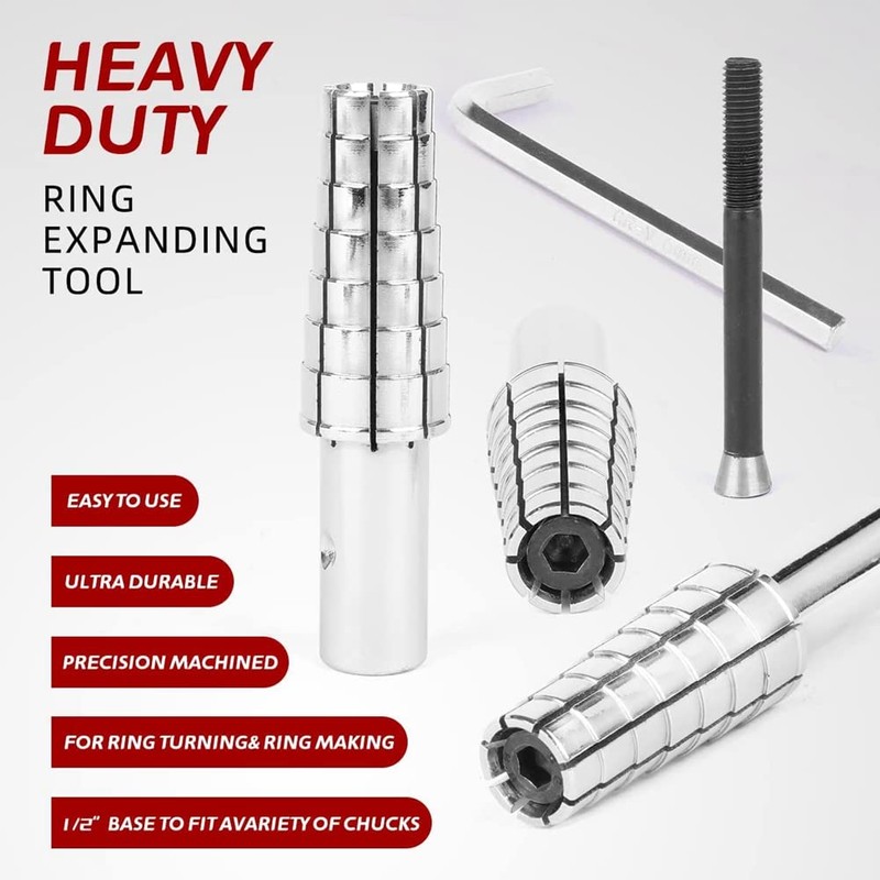 Tooteeru Expanding Stainless Steel Ring Mandrel Accessories with Hex Key-Heavy