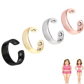 ZCVFA Vayro Ring, Original Mgntc Wellness Ring for Women and Men Stainless Steel Open Lightweight and Water-Resistant Rings（Gold&Silver&Rose Gold&Black）