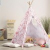 Silipull Pink Bow Teepee Tent & Kids Princess Playhouse Foldable