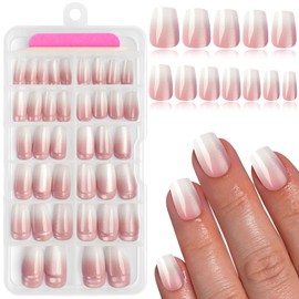 AddFavor Coffin Press on Nails, 120pc Cat Eye Press On Nails Short Fake Nails with Adhesive Tabs, 12 Sizes Artificial Acrylic Stick on Nails for Women