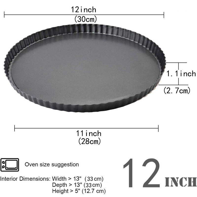 Gutsdoor Tart Pan 12 Inch with Removable Bottom Quiche Pan