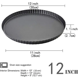 Gutsdoor Tart Pan 12 Inch with Removable Bottom Quiche Pan Nonstick Round Pie Pans for Baking Kitchen