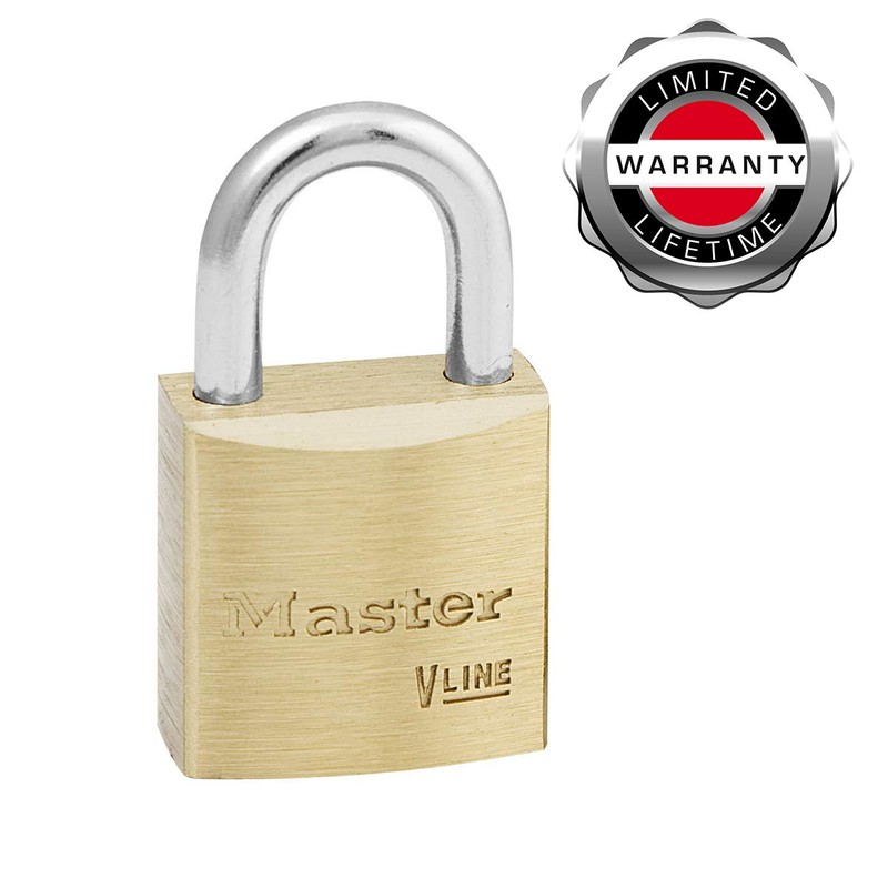 Master Lock V Line 20mm Key Type 123 Brass Padlock