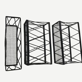 3 Set Hanging Wall Mount Basket for Storage with Adhesive Hooks, Sturdy Wire Metal Baskets, Home Kitchen Bathroom Pantry Organizer