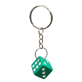 Komonee Green Dice Key Chain Novelty Keyring Casino Playing Game Keychain Fun Car 6 Sided Die Lucky Charm Key Ring For Men and Women