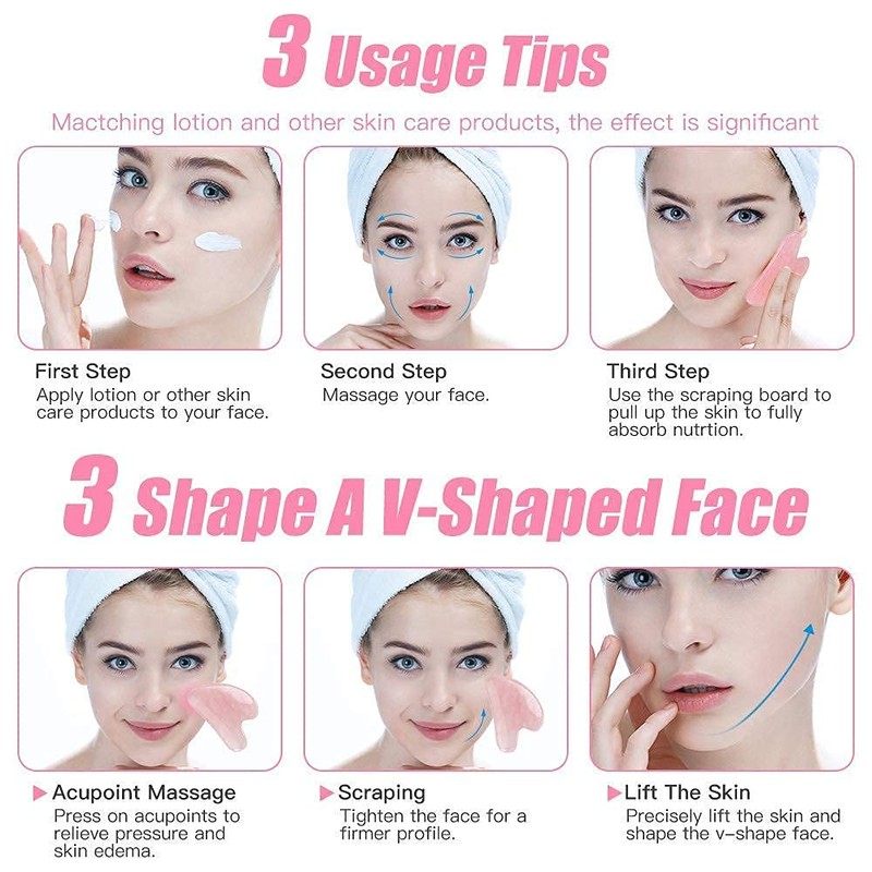Rosy Finch Gua Sha Massager Tool, Jade Stone Guasha Scraping