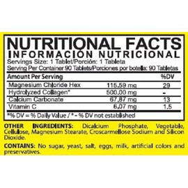 Magnesium Chloride and 500 mg of Hydrolyzed Collagen - Pack of 2 - Dietary Supplement Tablets