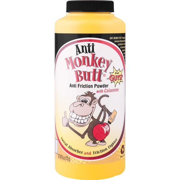 Original Anti Monkey Butt - Men's Body Powder with Talc and Calamine - Fights Friction and Absorbs Sweat - 6 Ounces - Pack of 1