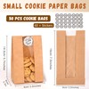 WNSIRVY 50 Pack Cookie Bags with Window, 3.5"x 2.3"x7.5" Kraft