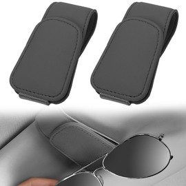 FAINCA 2 Stück Sonnenbrillenhalter Auto Magnetisch Brillenhalter für Auto PU Material Visor Sonnenbrillenhalter Clip Brillenhalter Sonnenblende Autobrillenclip für Alle Automodelle (Grau)