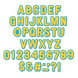 Eureka Seas The Day Letter, Number, Punctuation Mark, and Symbol Classroom Decorations for Teachers, 4" H, 182 Pieces, Blue