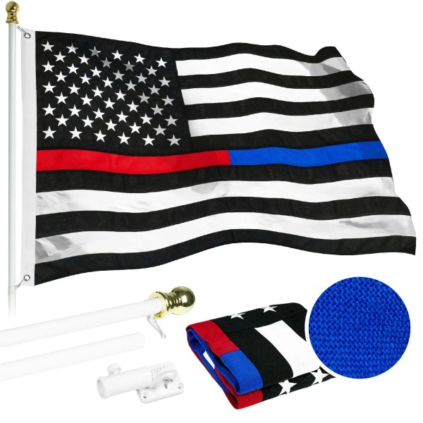 UD_G128 - 6 Feet Tangle Free Spinning Flagpole (White) Thin