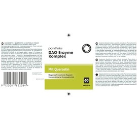 DAO Enzyme Capsules Vegan with Quercetin, 60 Enteric Juice-Resistant Capsules Made from Pea Sprouts, High Compatibility and Targeted Bowel Release, Balanced DAO Activity, Laboratory Tested, Up to 60 Days
