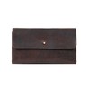 Holzrichter Berlin Women's Wallet (M) Elegant Button Leather Purse Brown